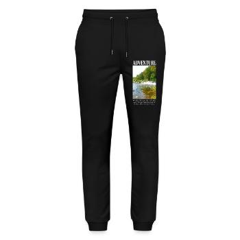 Paysage fluvial aventure nature avec cascade - Pantalon de jogging bio MOVER Stanley/Stella unisexe - noir - Devant - Marisol (170cm) & Nik (191cm)