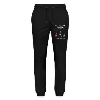 Freitauchen ruft und ich muss gehen Lustiges Design - Stanley/Stella Unisex Bio Jogginghose Mover  - Schwarz - Vorne - Marisol (170cm) & Nik (191cm)