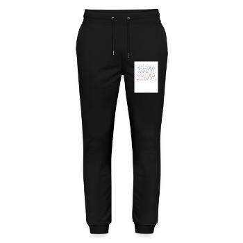 Lettrage graffiti artistique Paris - Pantalon de jogging bio MOVER Stanley/Stella unisexe - noir - Devant - Marisol (170cm) & Nik (191cm)