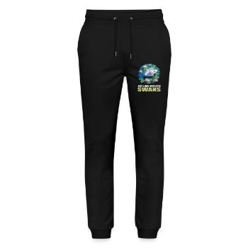 Schwäne Schwan - Stanley/Stella Unisex Bio Jogginghose Mover  - Schwarz - Vorne - Marisol (170cm) & Nik (191cm)