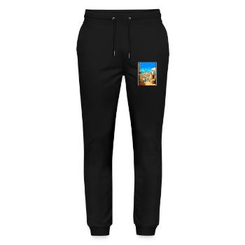 Matera Italien Vintage-Reiseplakat Cityscape WPA - Stanley/Stella Unisex Bio Jogginghose Mover  - Schwarz - Vorne - Marisol (170cm) & Nik (191cm)