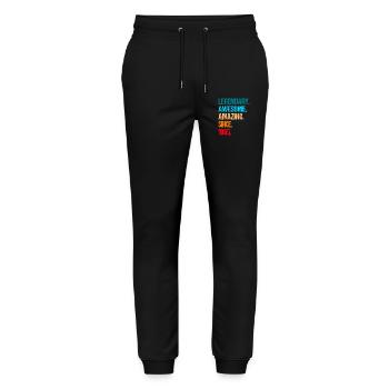 1965 vintage legendary - Stanley/Stella Mover Unisex Organic Jogging Trousers - black - Front - Marisol (170cm) & Nik (191cm)