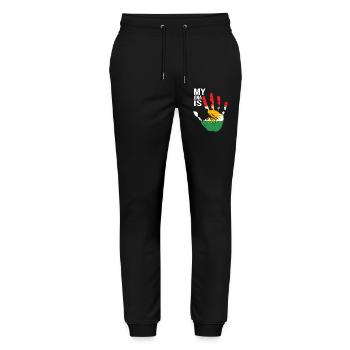 Kurdes du Kurdistan Conception à la main avec drapeau - Pantalon de jogging bio MOVER Stanley/Stella unisexe - noir - Devant - Marisol (170cm) & Nik (191cm)