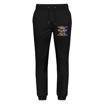 Braille Teacher Braille Dotum - Stanley/Stella Mover Unisex Organic Jogging Trousers - black - Front - Marisol (170cm) & Nik (191cm)