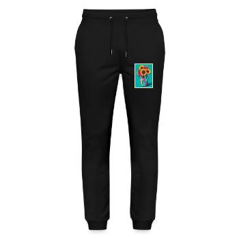 Pop Art Flower Vase - Stanley/Stella Mover Unisex Organic Jogging Trousers - black - Front - Marisol (170cm) & Nik (191cm)