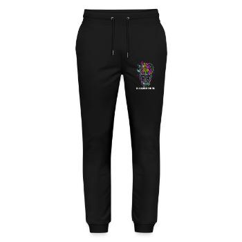 Thoughts Are Free - Neon Skull - Stanley/Stella Mover Unisex Organic Jogging Trousers - black - Front - Marisol (170cm) & Nik (191cm)