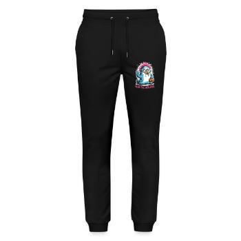Walross Punk Rocker Halloween  - Stanley/Stella Unisex Bio Jogginghose Mover  - Schwarz - Vorne - Marisol (170cm) & Nik (191cm)