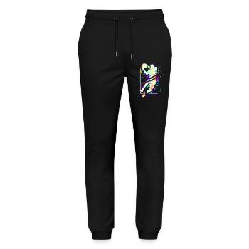 Basketballer Slamdunk Basketball Spieler  - Stanley/Stella Unisex Bio Jogginghose Mover  - Schwarz - Vorne - Marisol (170cm) & Nik (191cm)
