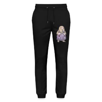 Maulwurf Friseur Schere Kamm - Stanley/Stella Unisex Bio Jogginghose Mover  - Schwarz - Vorne - Marisol (170cm) & Nik (191cm)
