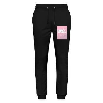Frangipanier Plus Mera Design floral - Pantalon de jogging bio MOVER Stanley/Stella unisexe - noir - Devant - Marisol (170cm) & Nik (191cm)