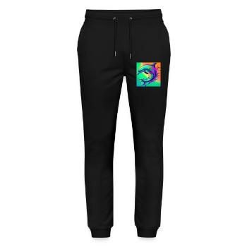Delfin - Stanley/Stella Unisex Bio Jogginghose Mover  - Schwarz - Vorne - Marisol (170cm) & Nik (191cm)