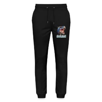 Dino Dinosaur Dinosaur - Stanley/Stella Mover Unisex Organic Jogging Trousers - black - Front - Marisol (170cm) & Nik (191cm)