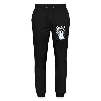 Boo Cute Headphone Ghost with Soap Bubble - Stanley/Stella Mover Unisex Organic Jogging Trousers - black - Front - Marisol (170cm) & Nik (191cm)