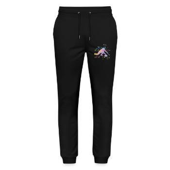 Curler Winter Sports Curling - Stanley/Stella Unisex Bio Jogginghose Mover  - Schwarz - Vorne - Marisol (170cm) & Nik (191cm)