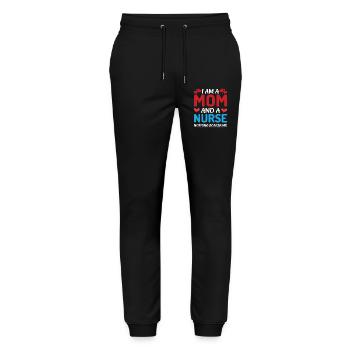 Mama und Pflegekraft Design - Stanley/Stella Unisex Bio Jogginghose Mover  - Schwarz - Vorne - Marisol (170cm) & Nik (191cm)