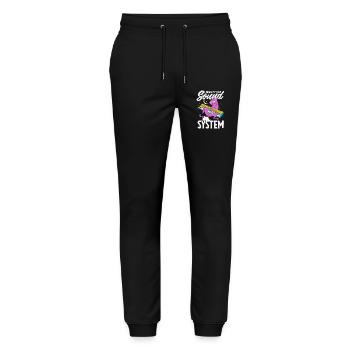 Public Fart Funny Inappropriate - Stanley/Stella Mover Unisex Organic Jogging Trousers - black - Front - Marisol (170cm) & Nik (191cm)