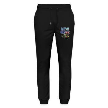 New York Hip Hop Hauptstadt Straßenkultur Hommage - Stanley/Stella Unisex Bio Jogginghose Mover  - Schwarz - Vorne - Marisol (170cm) & Nik (191cm)