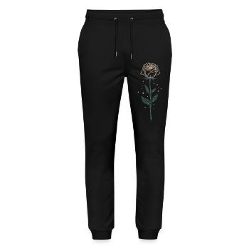 Illustration de rose élégante - Pantalon de jogging bio MOVER Stanley/Stella unisexe - noir - Devant - Marisol (170cm) & Nik (191cm)