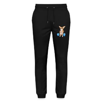 Chihuahua Weightlifting - Stanley/Stella Mover Unisex Organic Jogging Trousers - black - Front - Marisol (170cm) & Nik (191cm)