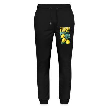 Citrus Lover Botanical Design - Stanley/Stella Mover Unisex Organic Jogging Trousers - black - Front - Marisol (170cm) & Nik (191cm)