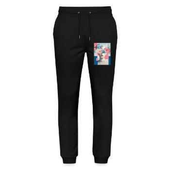 Abstract floral femininity - Stanley/Stella Mover Unisex Organic Jogging Trousers - black - Front - Marisol (170cm) & Nik (191cm)