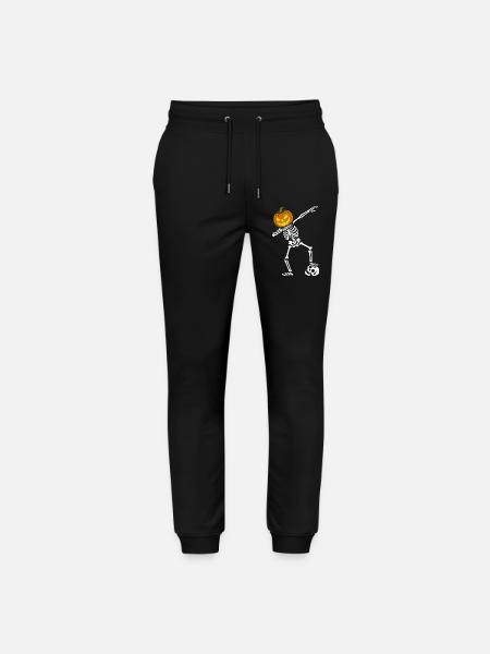 Halloween Dab Dance Skeleton with Skull - Stanley/Stella Mover Unisex Organic Jogging Trousers - black