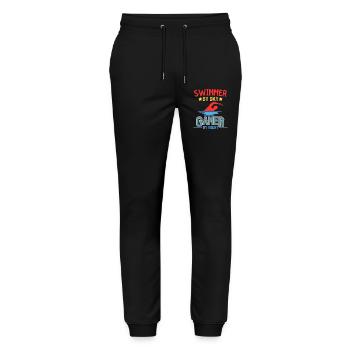 Swimmer By Day Gamer By Night - Stanley/Stella Mover Unisex Organic Jogging Trousers - black - Front - Marisol (170cm) & Nik (191cm)