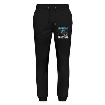 Tractor Kids Farm Lifestyle - Stanley/Stella Mover Unisex Organic Jogging Trousers - black - Front - Marisol (170cm) & Nik (191cm)
