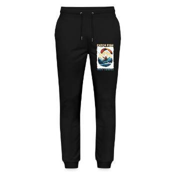 Adventurous fishing and winter sports design - Stanley/Stella Mover Unisex Organic Jogging Trousers - black - Front - Marisol (170cm) & Nik (191cm)