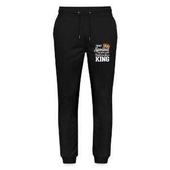 Not Spoiled My Wife Treats Like A King - Stanley/Stella Mover Unisex Organic Jogging Trousers - black - Front - Marisol (170cm) & Nik (191cm)