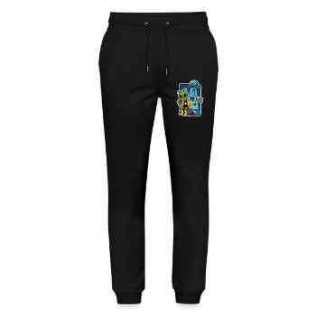 Alien Breton Humour Bretagne Phare and Gwenn ha du - Stanley/Stella Mover Unisex Organic Jogging Trousers - black - Front - Marisol (170cm) & Nik (191cm)