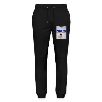 NSFW Not Sober For Winter - Stanley/Stella Mover Unisex Organic Jogging Trousers - black - Front - Marisol (170cm) & Nik (191cm)