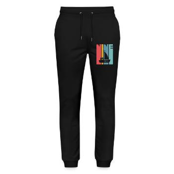 Voilier du 9e anniversaire - Pantalon de jogging bio MOVER Stanley/Stella unisexe - noir - Devant - Marisol (170cm) & Nik (191cm)