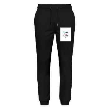 Gestalten Sie Ihre Zukunft motivieren buntes Design - Stanley/Stella Unisex Bio Jogginghose Mover  - Schwarz - Vorne - Marisol (170cm) & Nik (191cm)