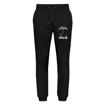 Sensenmann Spruch wer zuletzt lacht Halloween - Stanley/Stella Unisex Bio Jogginghose Mover  - Schwarz - Vorne - Marisol (170cm) & Nik (191cm)