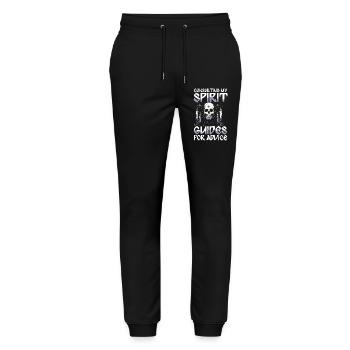 Consulting My Spirit Guides For Advice Skull - Stanley/Stella Mover Unisex Organic Jogging Trousers - black - Front - Marisol (170cm) & Nik (191cm)