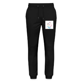 Cute and modern family illustration - Stanley/Stella Mover Unisex Organic Jogging Trousers - black - Front - Marisol (170cm) & Nik (191cm)