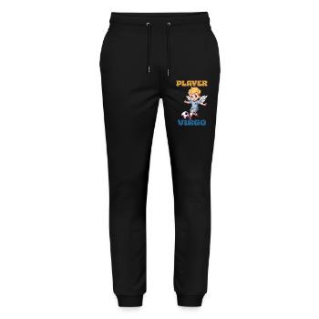 Fußballspieler Fußball Sternzeichen Jungfrau Virgo - Stanley/Stella Unisex Bio Jogginghose Mover  - Schwarz - Vorne - Marisol (170cm) & Nik (191cm)