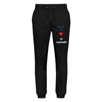 Herzliche Liebe zum Plage de Saint-Raphaël - Stanley/Stella Unisex Bio Jogginghose Mover  - Schwarz - Vorne - Marisol (170cm) & Nik (191cm)
