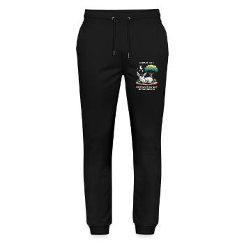 Fehler 503: Keine Motivation | Esel - Stanley/Stella Unisex Bio Jogginghose Mover  - Schwarz - Vorne - Marisol (170cm) & Nik (191cm)