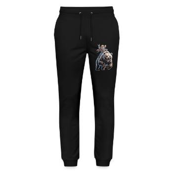 Skeleton cowboy on bear - Stanley/Stella Mover Unisex Organic Jogging Trousers - black - Front - Marisol (170cm) & Nik (191cm)