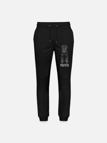 Gentle Rottweiler Lineart Design - Stanley/Stella Mover Unisex Organic Jogging Trousers - black
