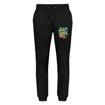 Colorful Just Dink It Shirt for Pickleball Fans - Stanley/Stella Mover Unisex Organic Jogging Trousers - black - Front - Marisol (170cm) & Nik (191cm)