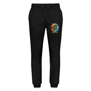 Chimère élémentaire | Dragon des 3 éléments - Pantalon de jogging bio MOVER Stanley/Stella unisexe - noir - Devant - Marisol (170cm) & Nik (191cm)