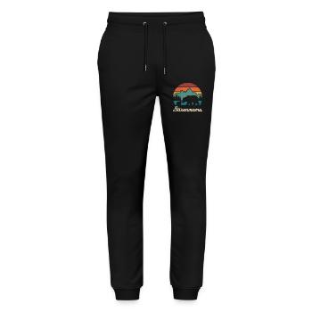 Werdende Mutter BÄRENMAMA Bald Mama Lustiges - Stanley/Stella Unisex Bio Jogginghose Mover  - Schwarz - Vorne - Marisol (170cm) & Nik (191cm)