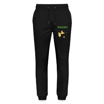 Guadeloupe West Indies Golden Map T-shirt - Stanley/Stella Mover Unisex Organic Jogging Trousers - black - Front - Marisol (170cm) & Nik (191cm)