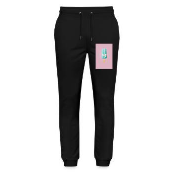 Ruban cadeau Popsicle pastel - Pantalon de jogging bio MOVER Stanley/Stella unisexe - noir - Devant - Marisol (170cm) & Nik (191cm)