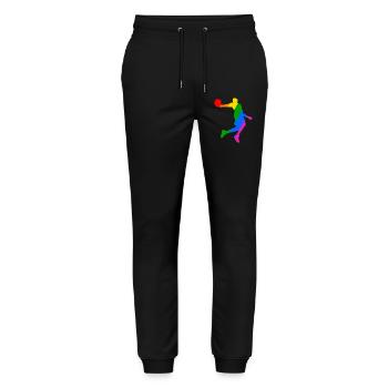 Rainbow Basketball Player - Stanley/Stella Mover Unisex Organic Jogging Trousers - black - Front - Marisol (170cm) & Nik (191cm)