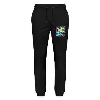 Retro Bats Halloween Kids - Stanley/Stella Mover Unisex Organic Jogging Trousers - black - Front - Marisol (170cm) & Nik (191cm)