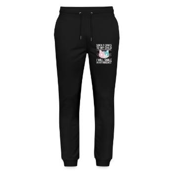 Quand il s’agit de mon enfant, je sourirai dans mon - Pantalon de jogging bio MOVER Stanley/Stella unisexe - noir - Devant - Marisol (170cm) & Nik (191cm)